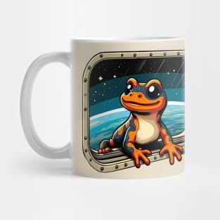 Salamander Coming Through a Space Station Window Mug